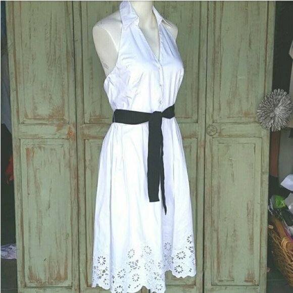 Spenser Jeremy Halter Dress Collared Flair Cut Out - Picture 1 of 6